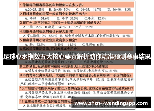 足球心水指数五大核心要素解析助你精准预测赛事结果