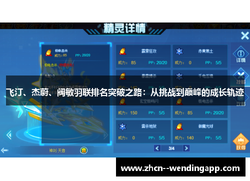 飞汀、杰蔚、阀敏羽联排名突破之路:从挑战到巅峰的成长轨迹 飞汀、杰蔚、阀敏羽联排名突破之路:从挑战到巅峰的成长轨迹